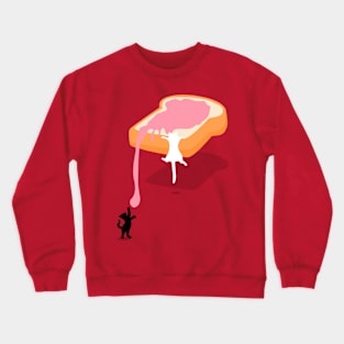 Two cats and strawberry jam bread Crewneck Sweatshirt